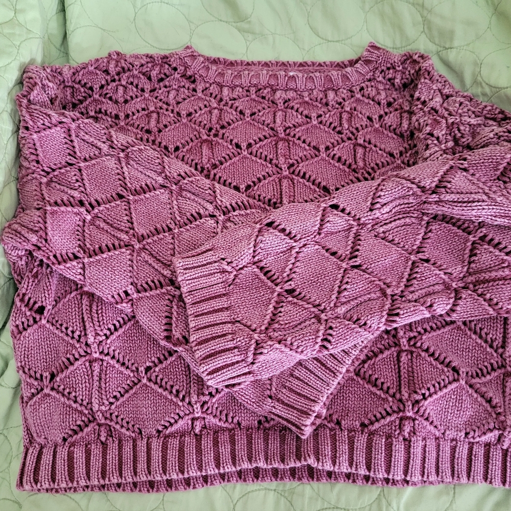 ADORA Rose Knit Top with Intricate Design